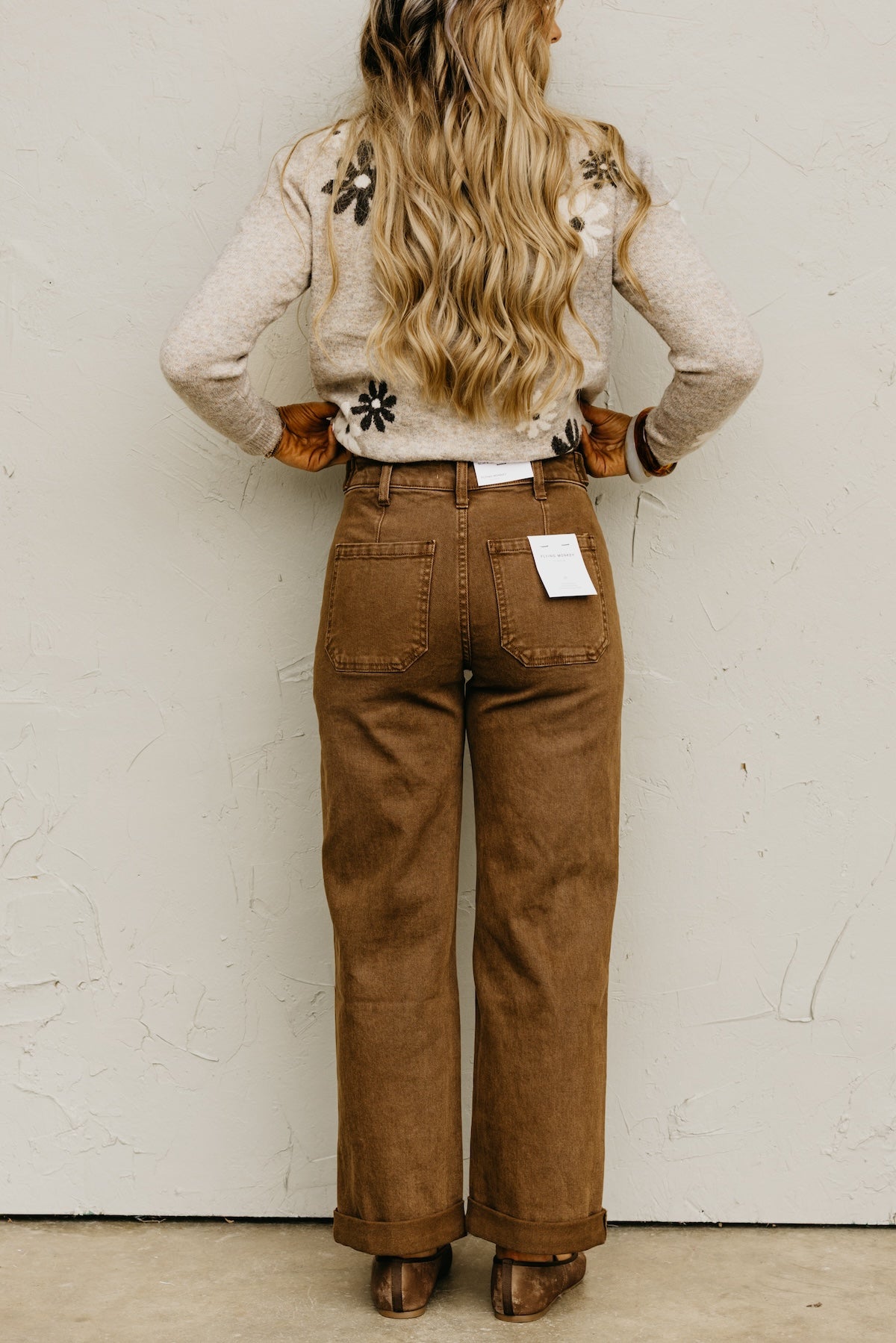 Flying Monkey | High Rise Slim Wide Leg Tab Denim