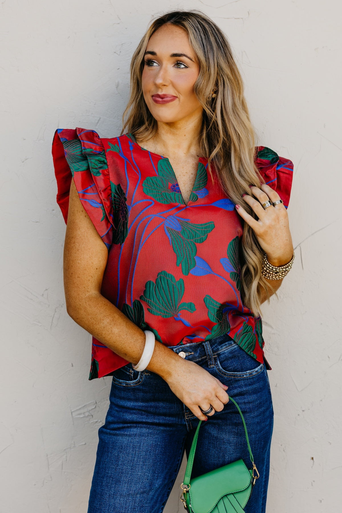 The Mikalea Jacquard Floral Top