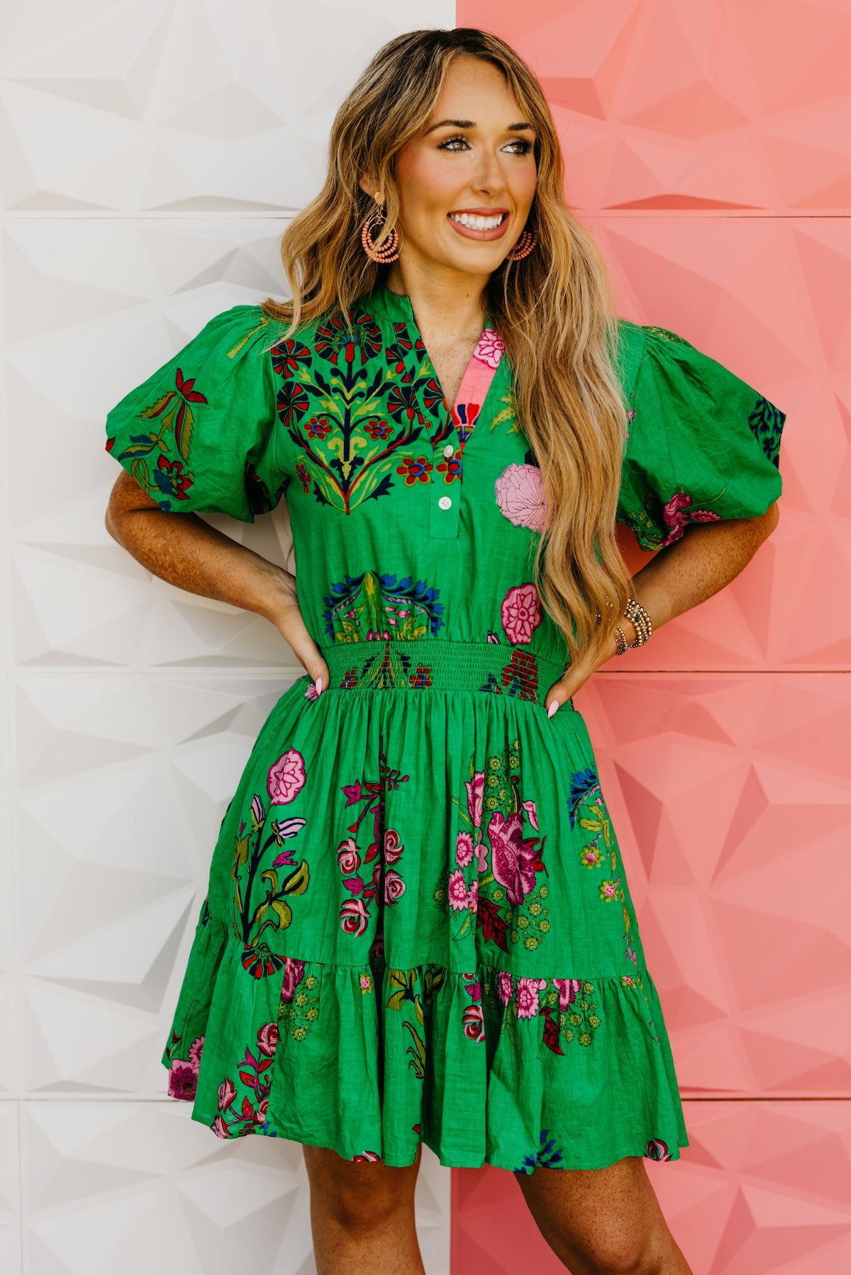 The Esmerelda Floral Smocked Mini Dress