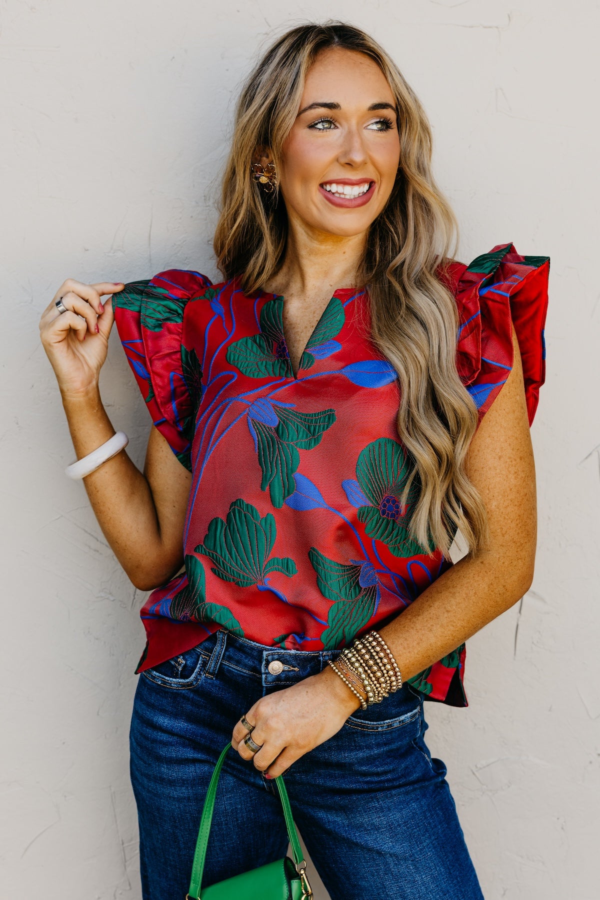 The Mikalea Jacquard Floral Top