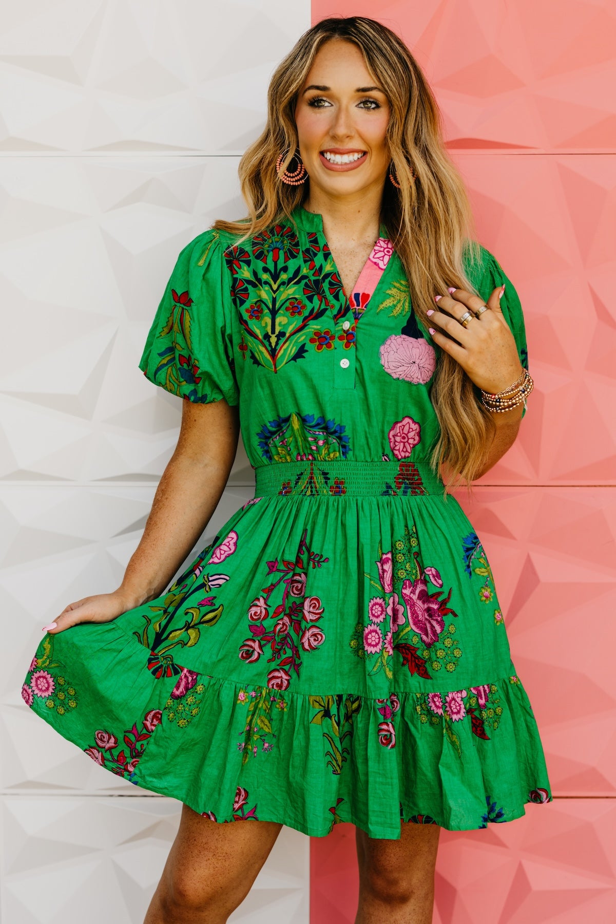 The Esmerelda Floral Smocked Mini Dress
