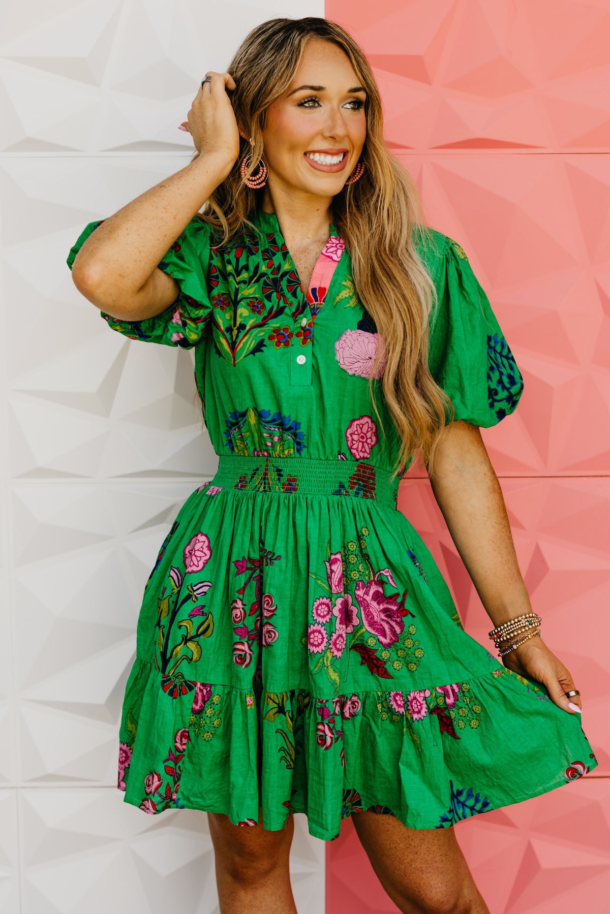 The Esmerelda Floral Smocked Mini Dress