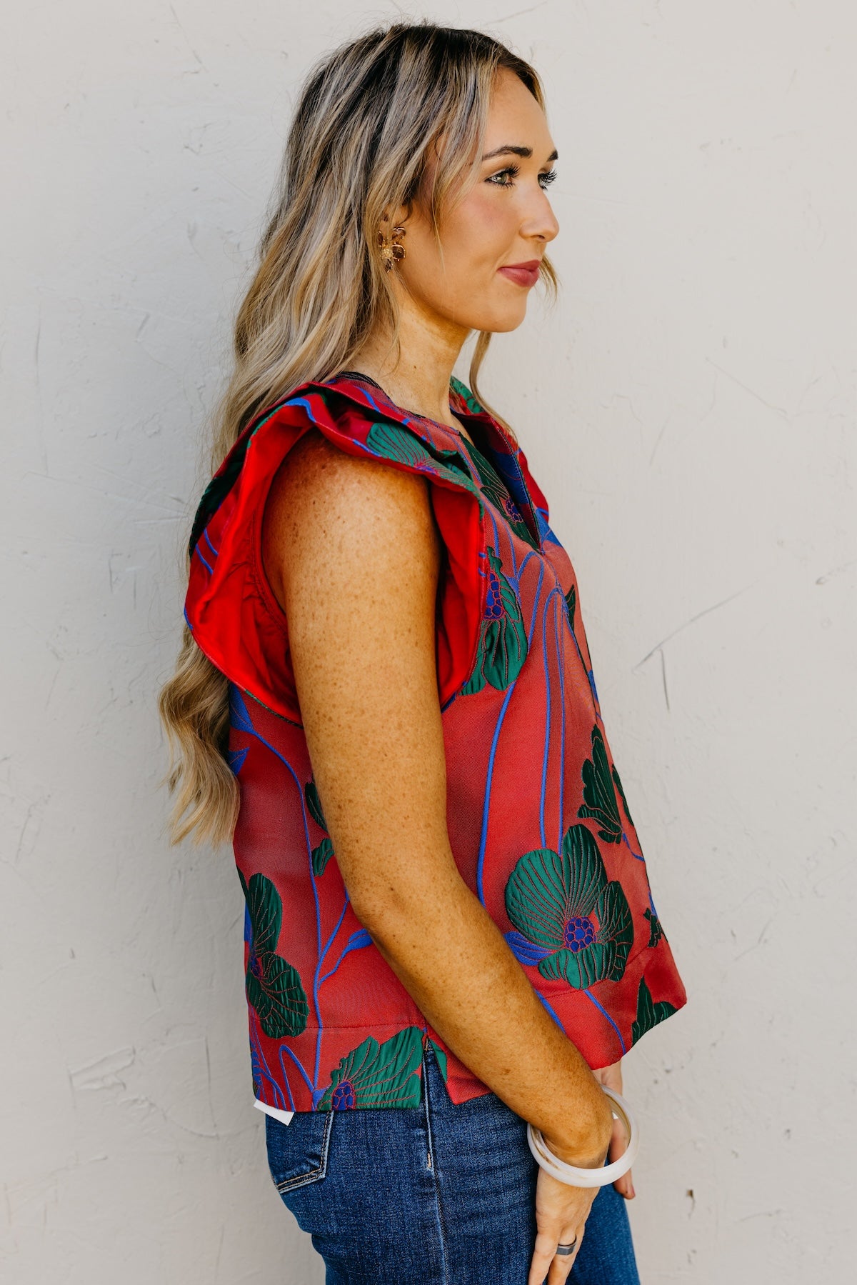 The Mikalea Jacquard Floral Top