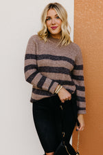 The Myah Stripe Mock Neck Sweater