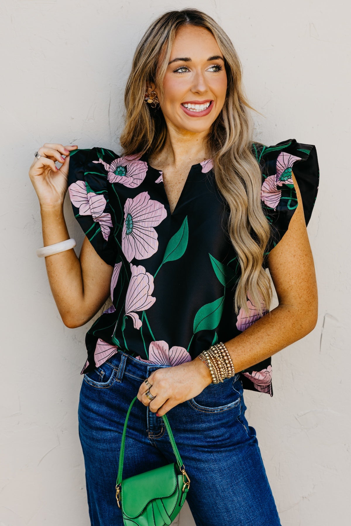 The Mikalea Jacquard Floral Top