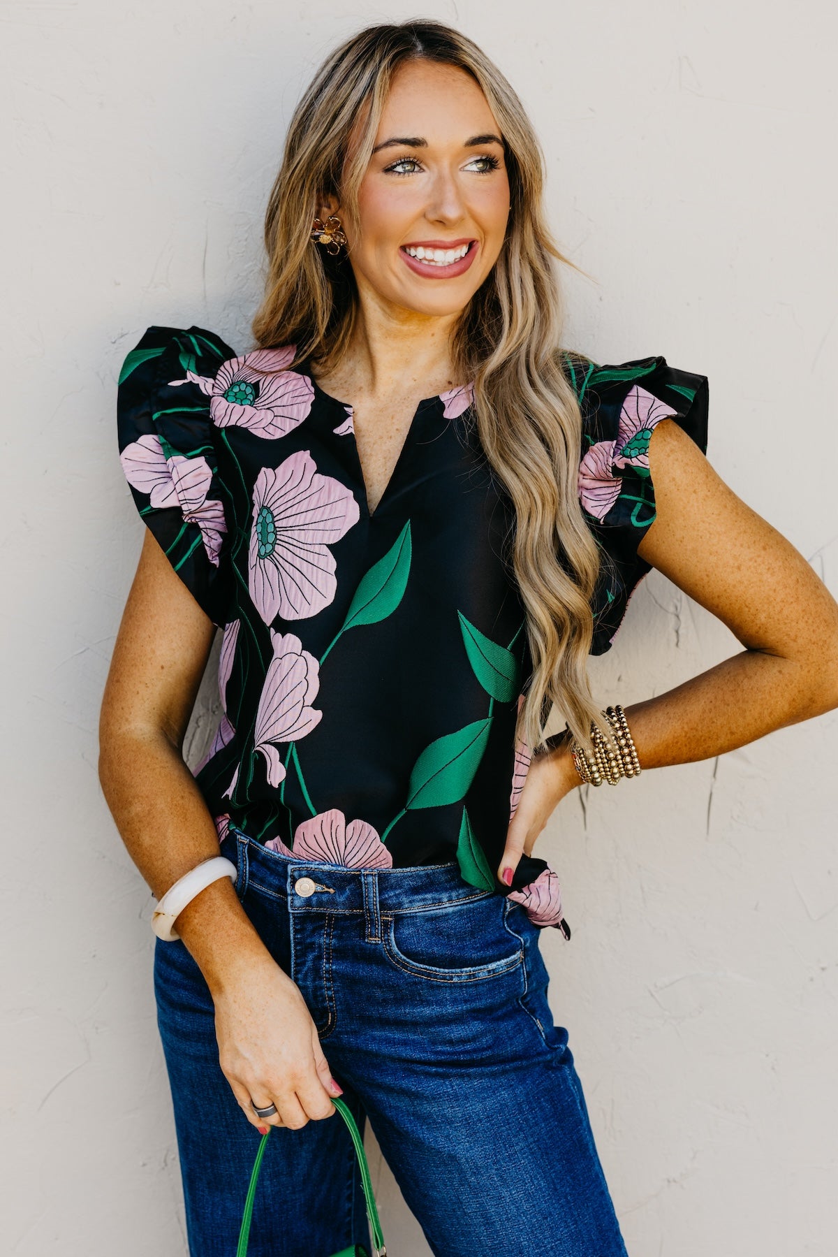 The Mikalea Jacquard Floral Top