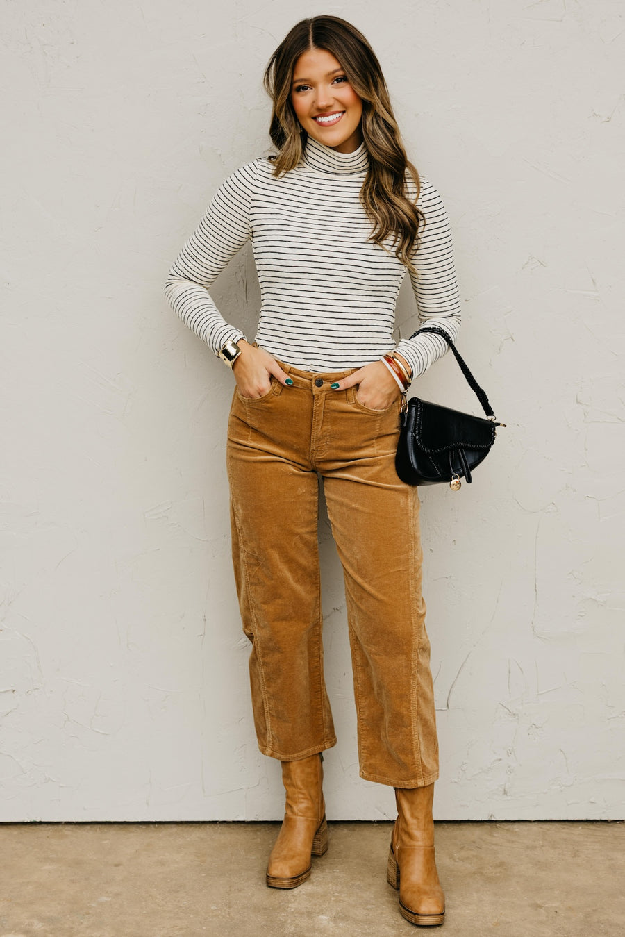 The Miranda Striped Turtleneck Top