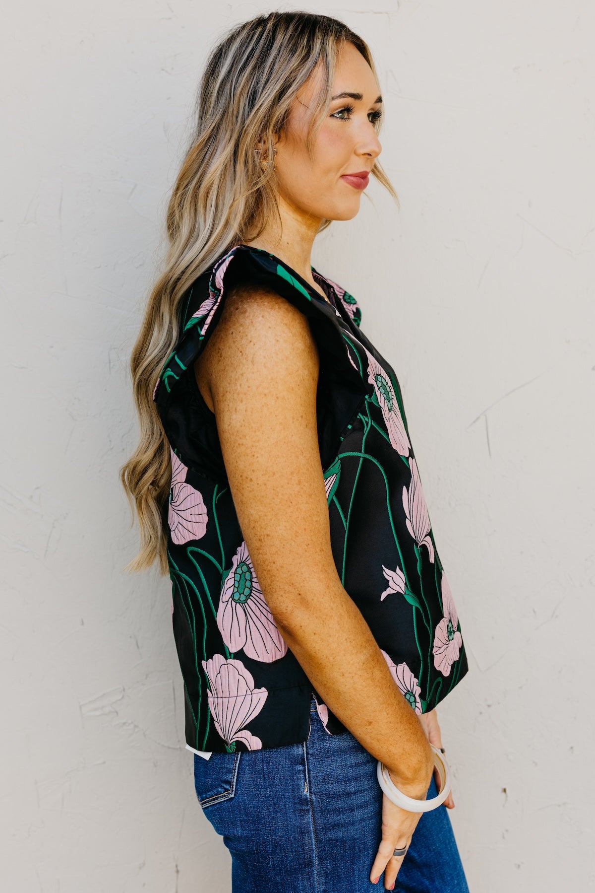 The Mikalea Jacquard Floral Top