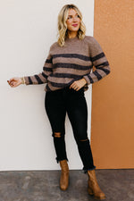 The Myah Stripe Mock Neck Sweater