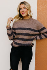The Myah Stripe Mock Neck Sweater