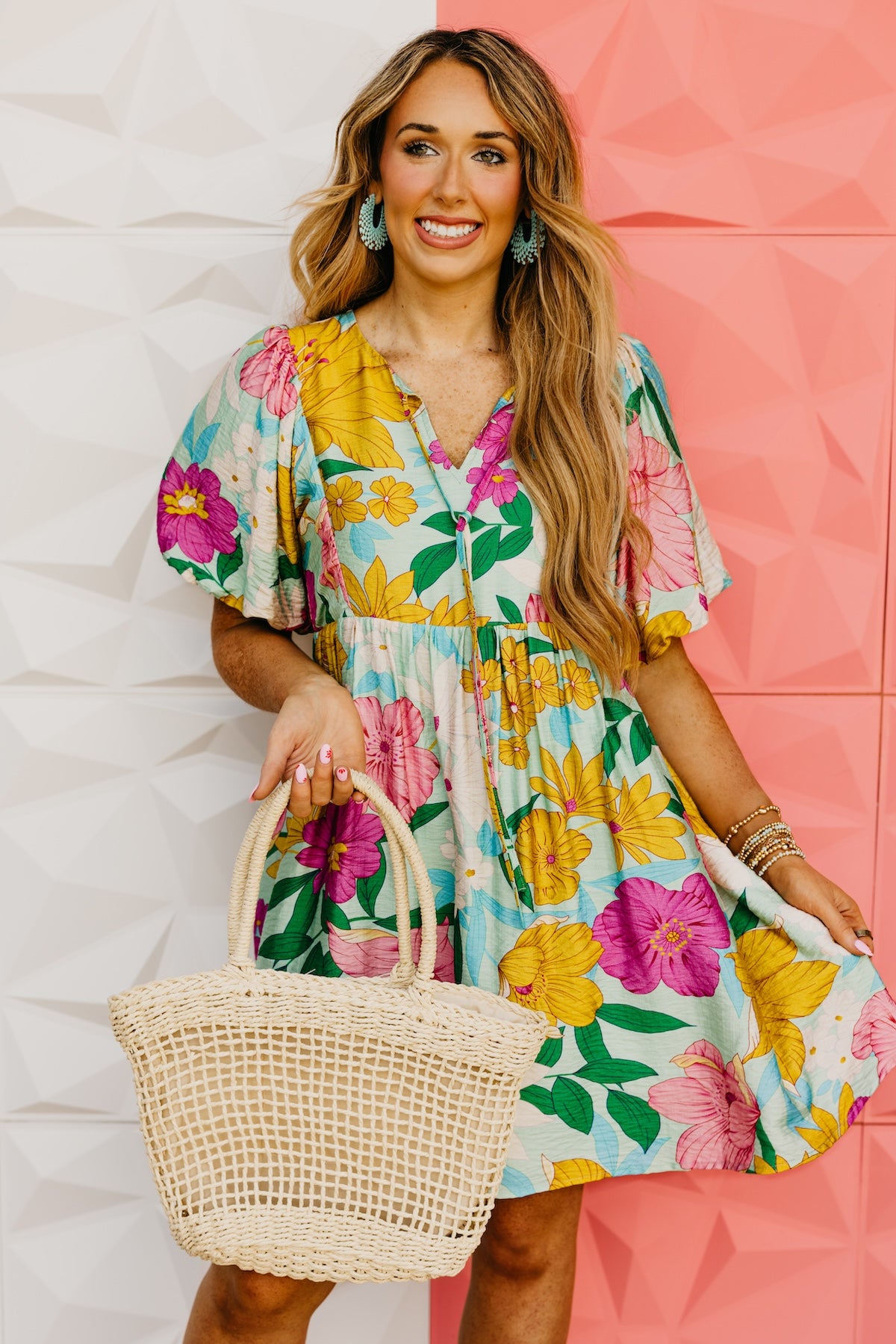 The Larissa Floral Puff Sleeve Mini Dress