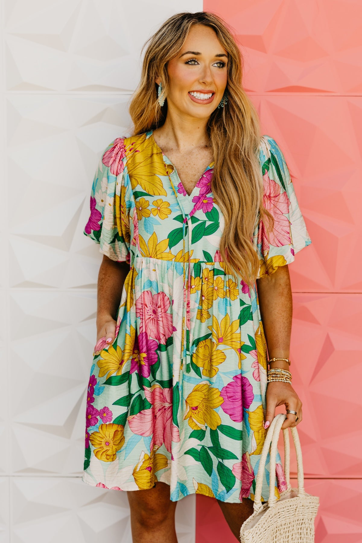 The Larissa Floral Puff Sleeve Mini Dress