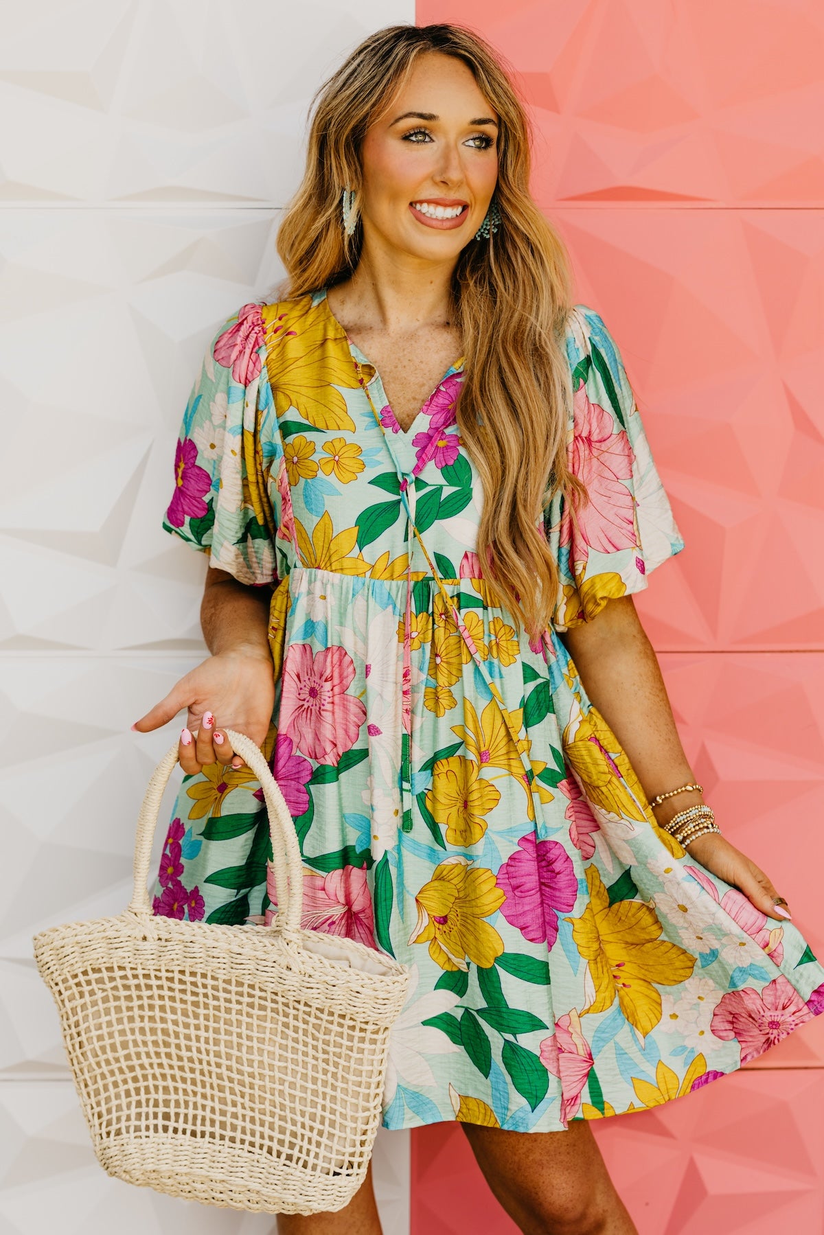The Larissa Floral Puff Sleeve Mini Dress