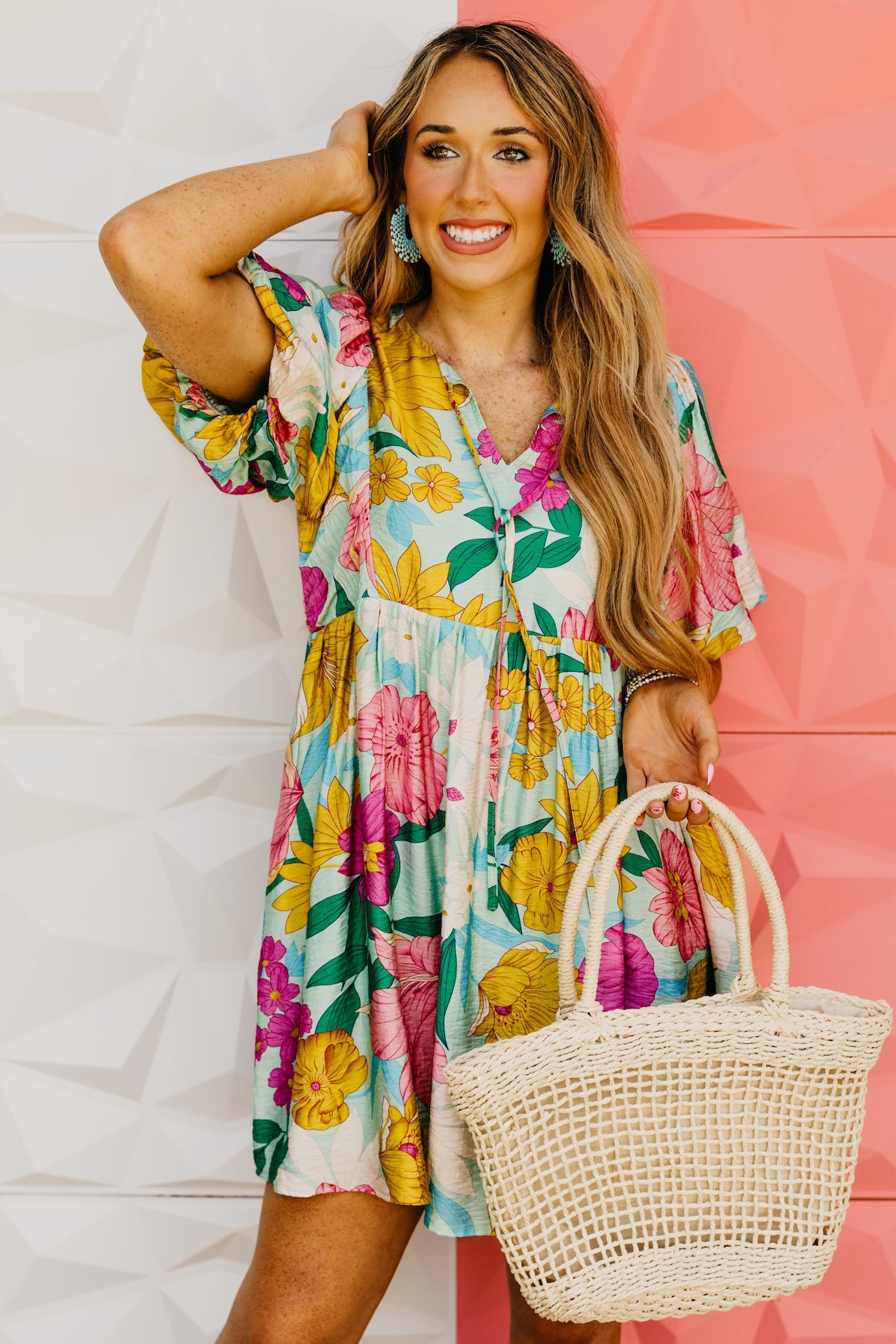 The Larissa Floral Puff Sleeve Mini Dress