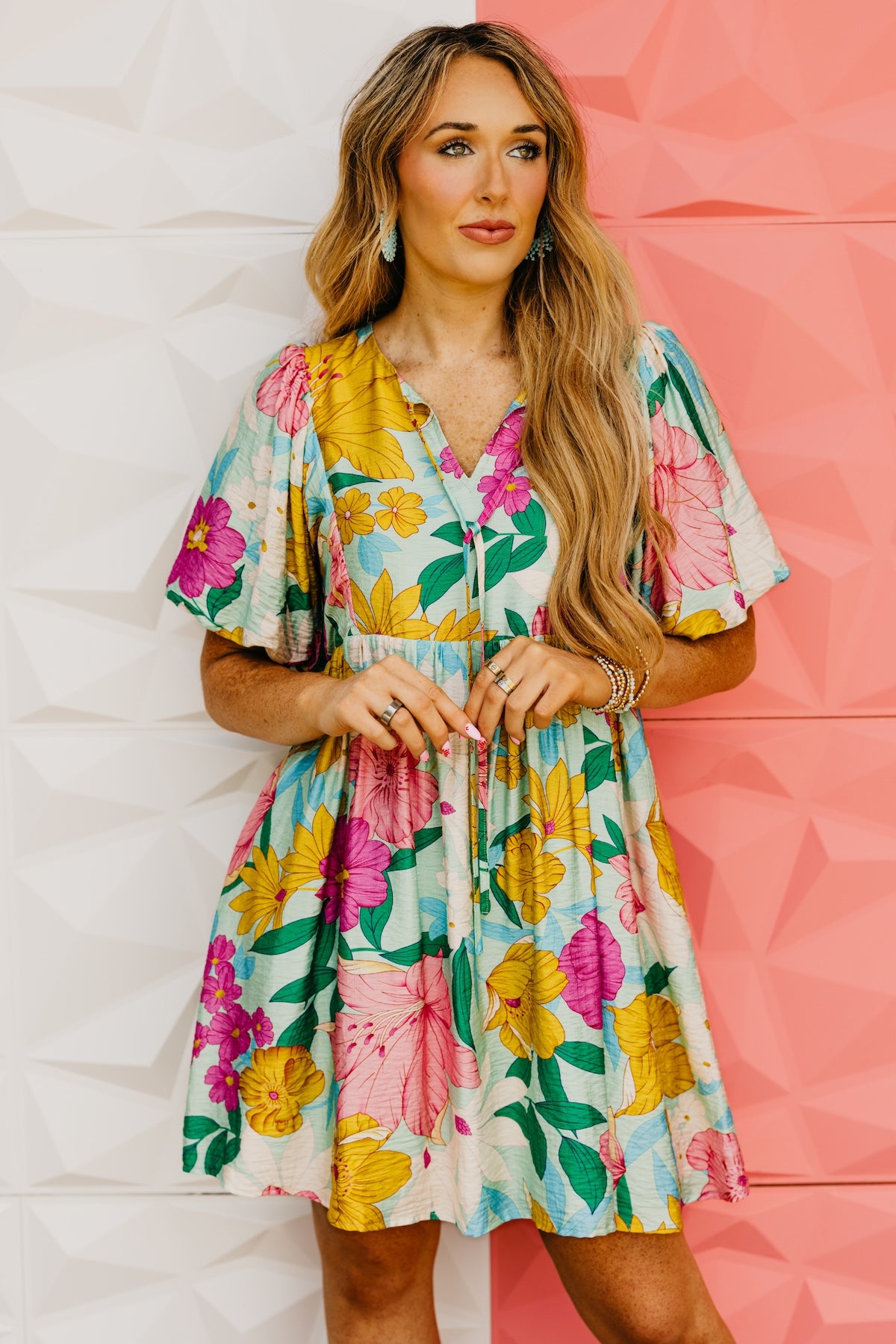 The Larissa Floral Puff Sleeve Mini Dress