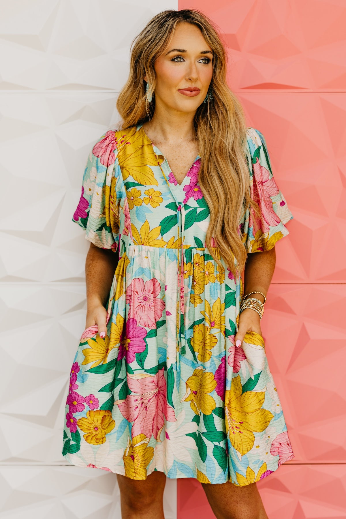 The Larissa Floral Puff Sleeve Mini Dress