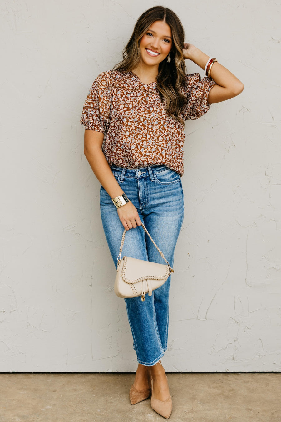 The Alfonso Ditsy Puff Sleeve Blouse