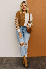The Higgins Animal Print Colorblock Sweater