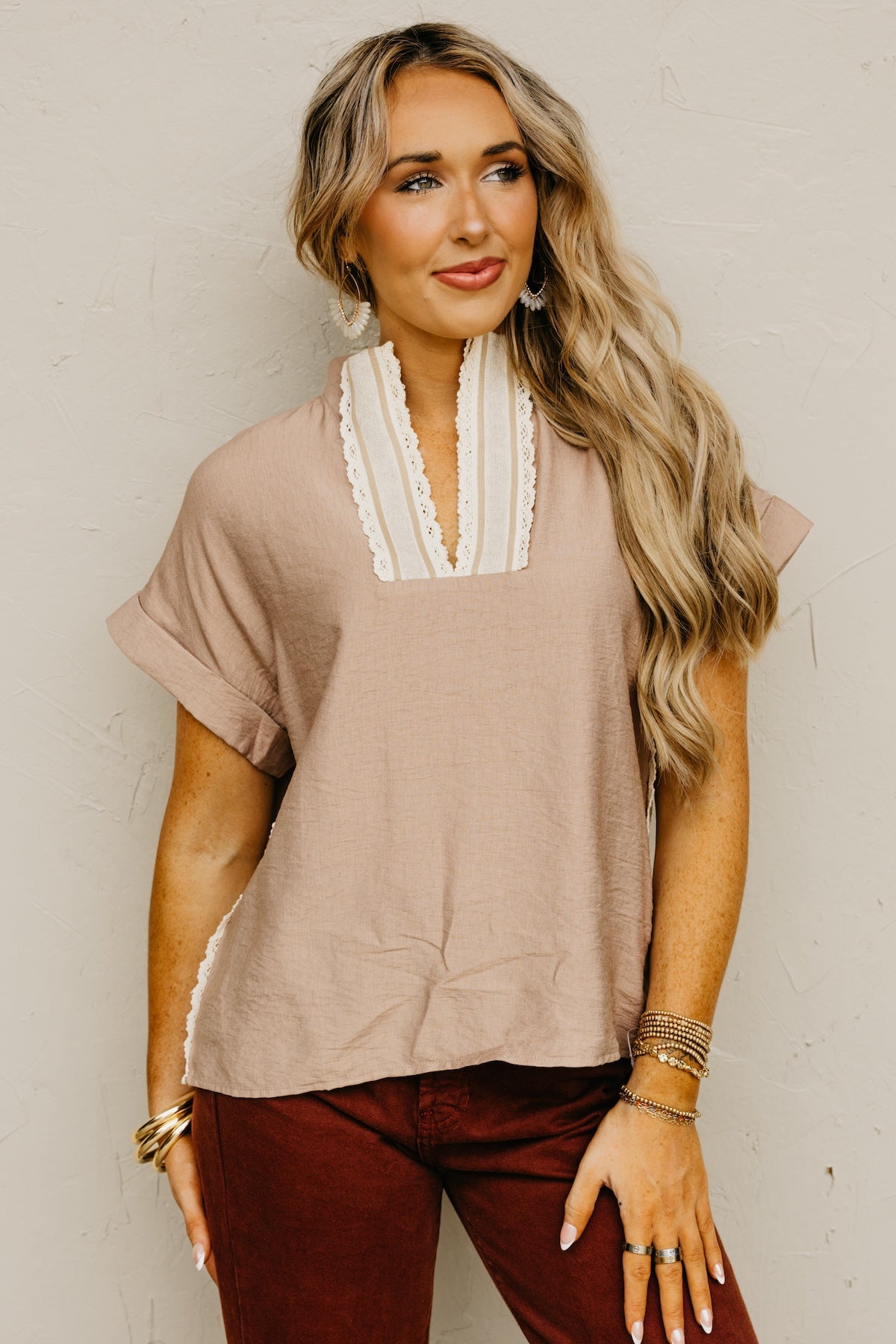 The Richie Contrast Popover Blouse