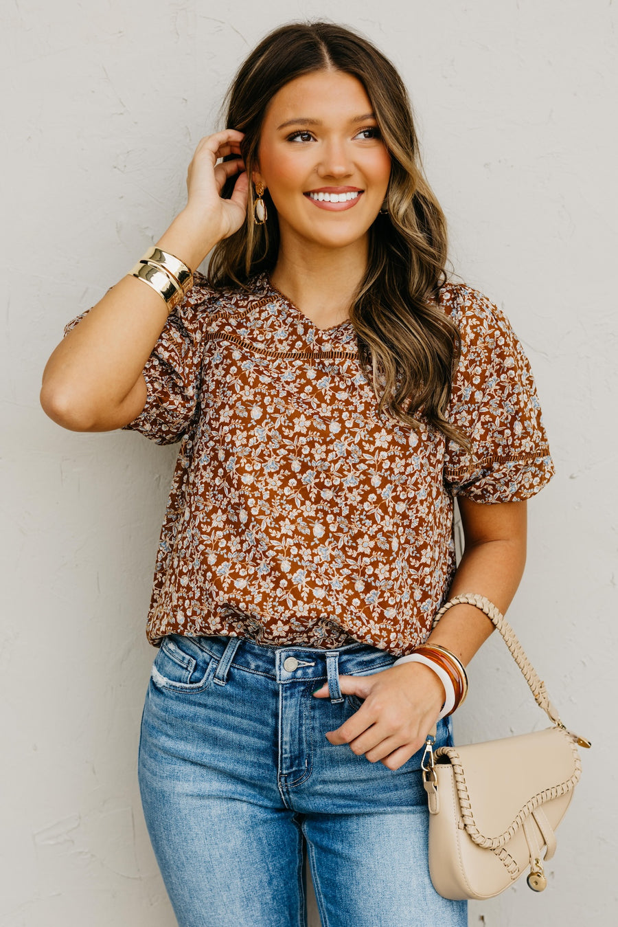 The Alfonso Ditsy Puff Sleeve Blouse