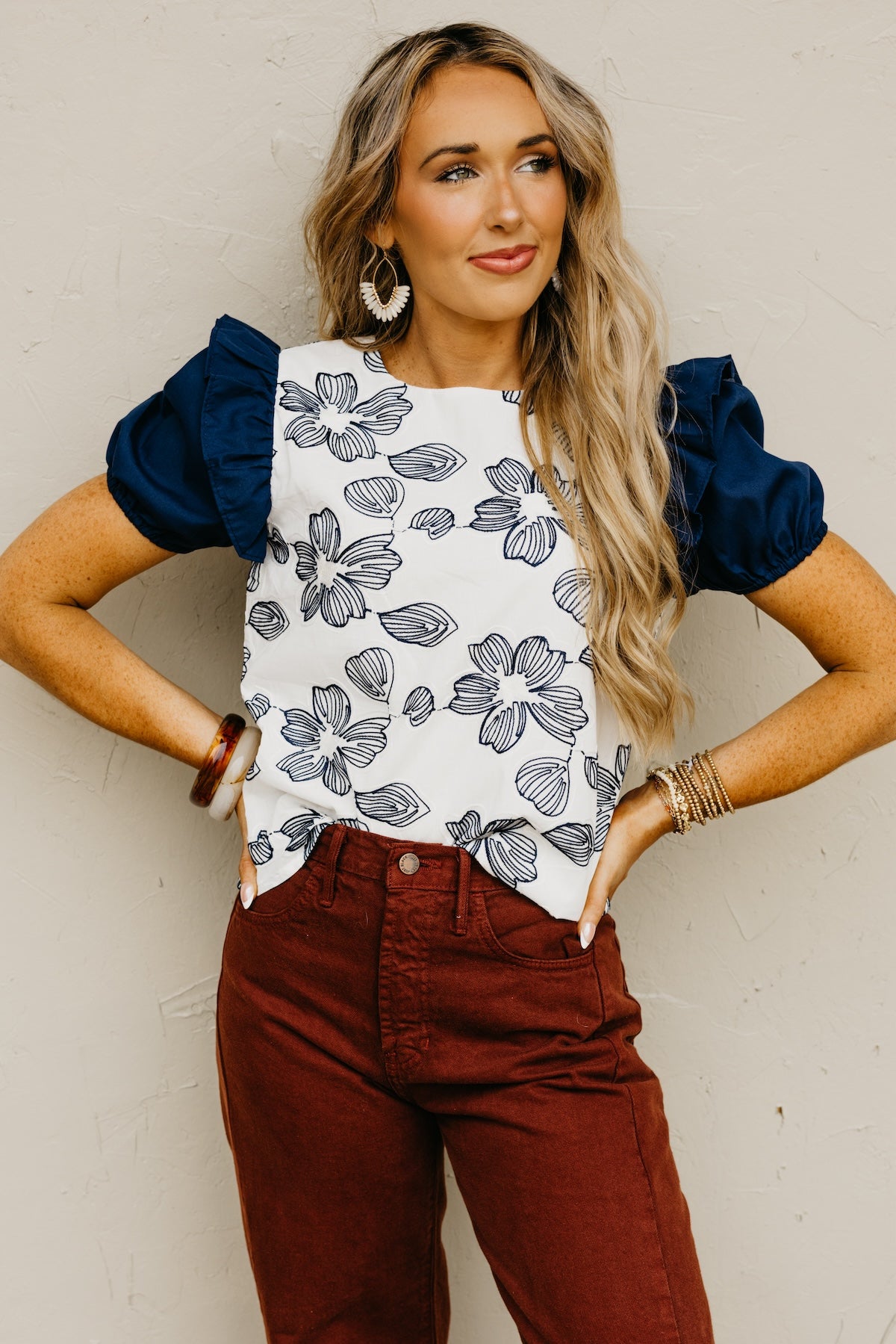 The Breckin Floral Embroidered Top