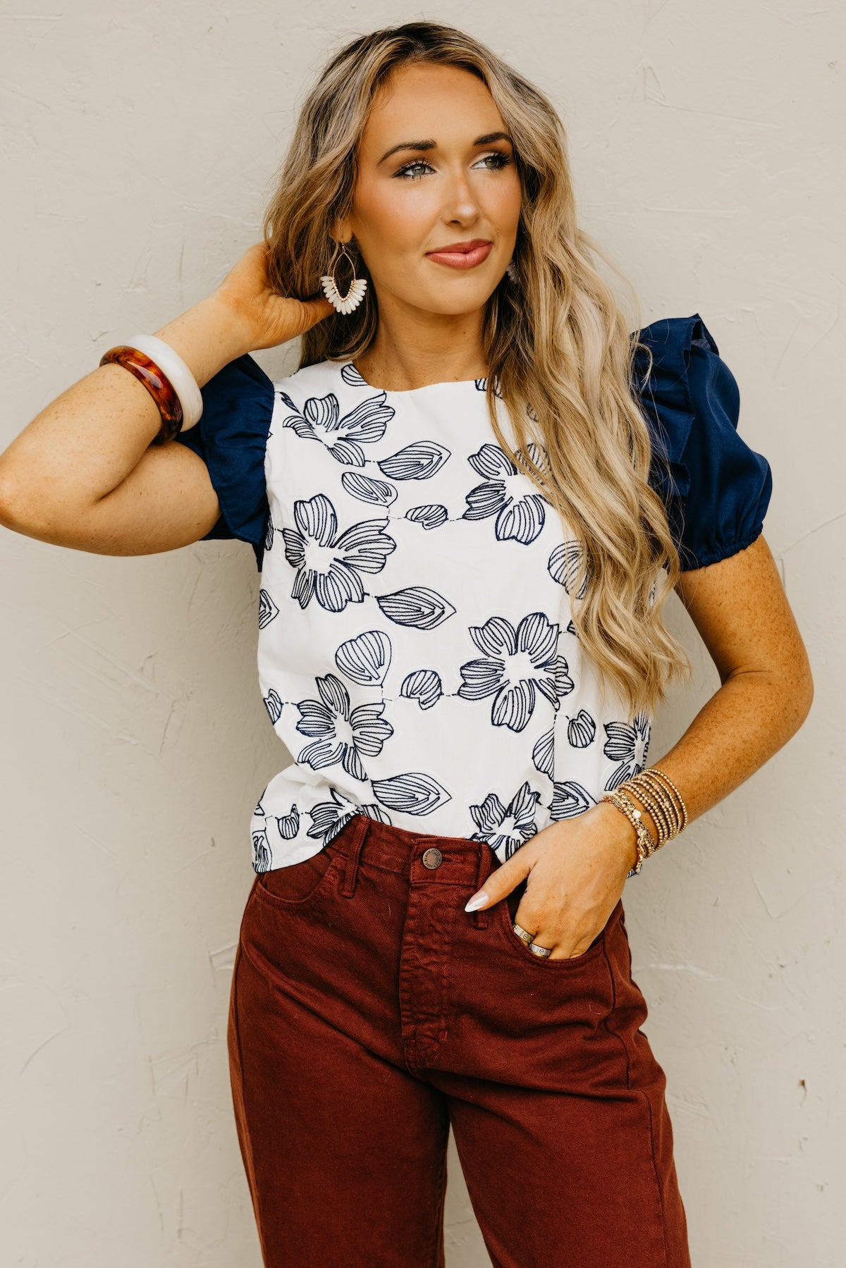 The Breckin Floral Embroidered Top