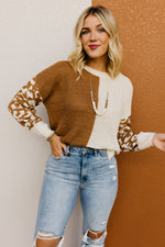 The Higgins Animal Print Colorblock Sweater