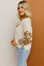 The Higgins Animal Print Colorblock Sweater