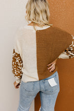 The Higgins Animal Print Colorblock Sweater