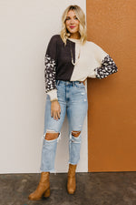 The Higgins Animal Print Colorblock Sweater