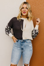 The Higgins Animal Print Colorblock Sweater