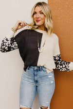 The Higgins Animal Print Colorblock Sweater