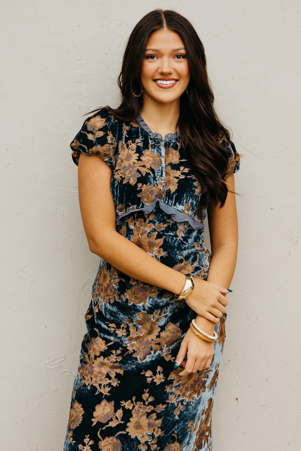 The Trini Burnout Velvet Maxi Dress