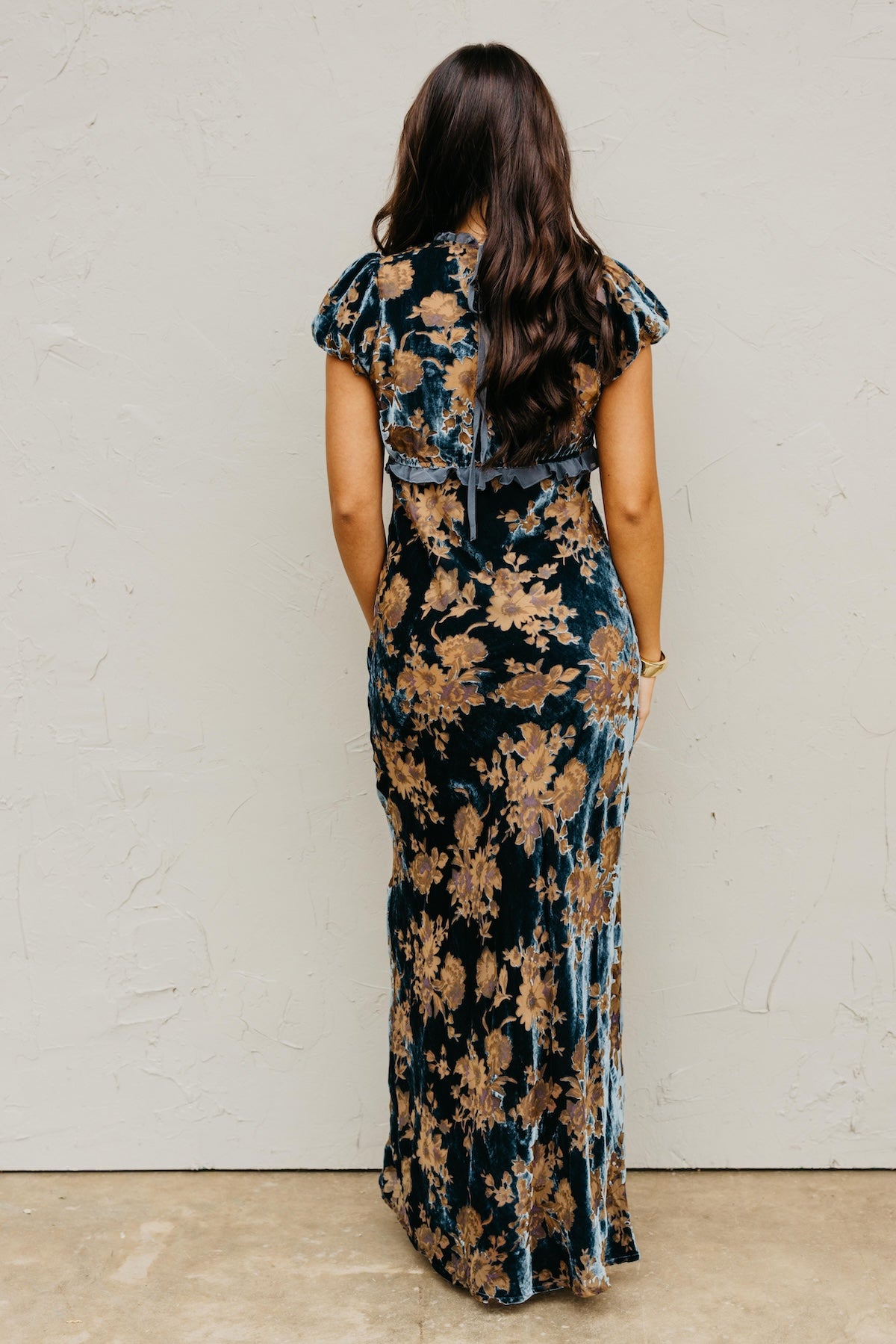 The Trini Burnout Velvet Maxi Dress