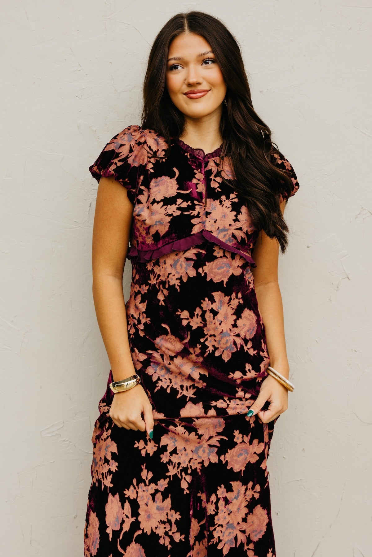 The Trini Burnout Velvet Maxi Dress