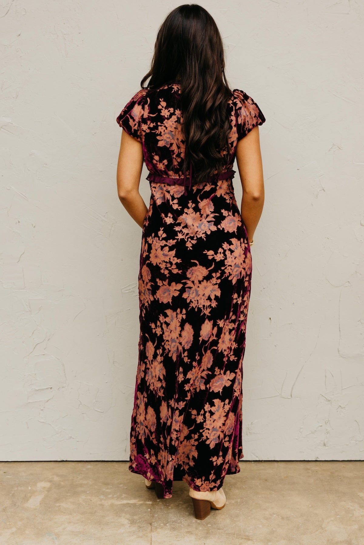 The Trini Burnout Velvet Maxi Dress