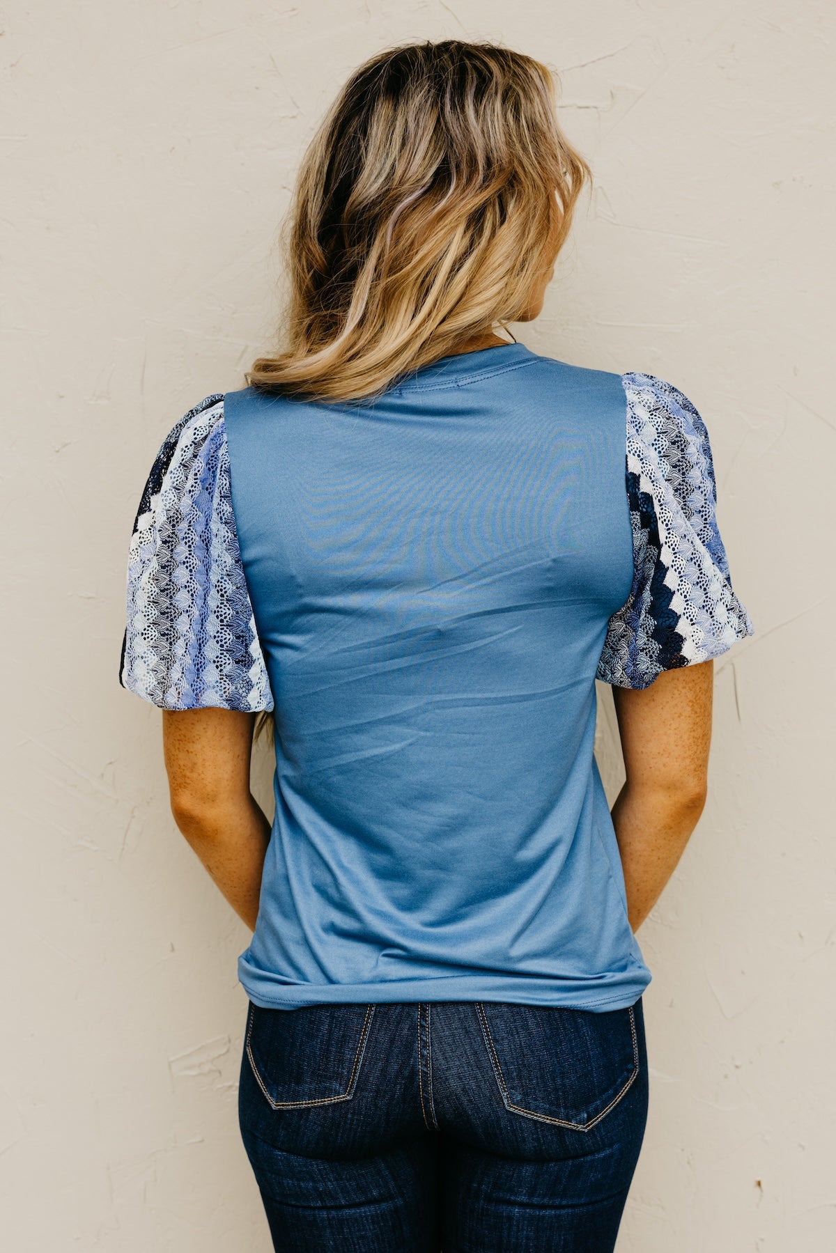 The Kyrie Open Knit Puff Sleeve Top