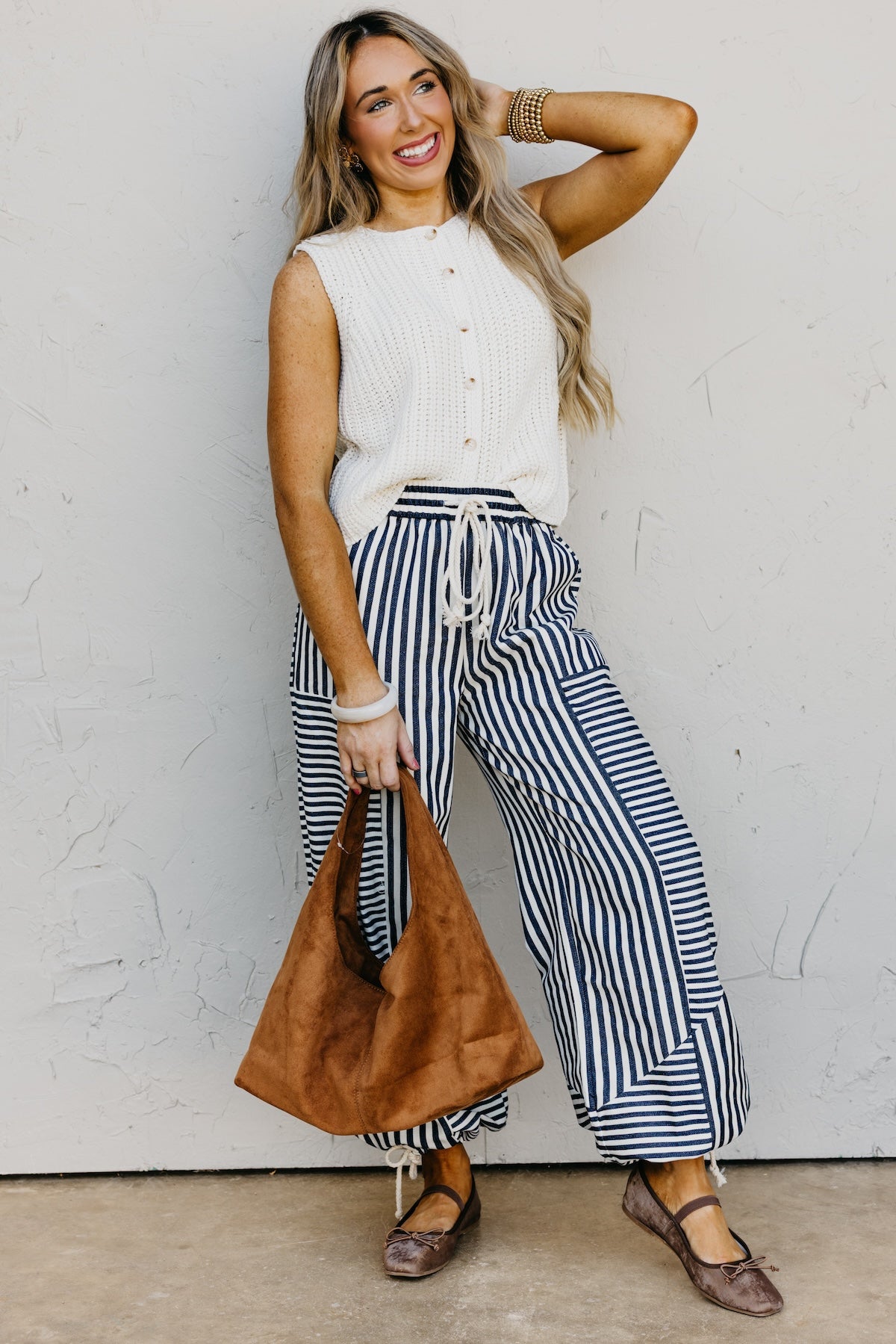 The Ella Mixed Stripes Parachute Pants