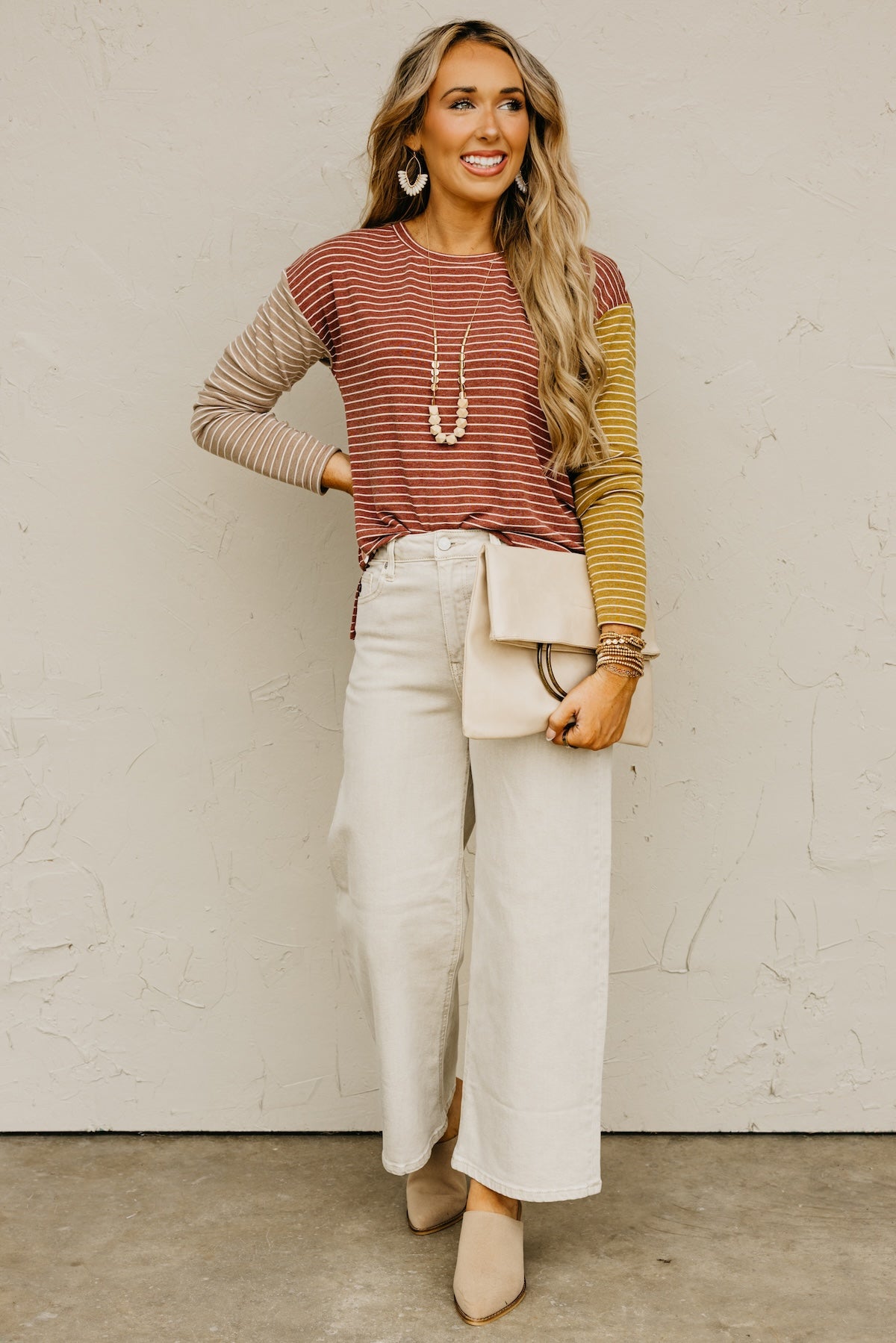 The Siska Striped Color Block Knit Top