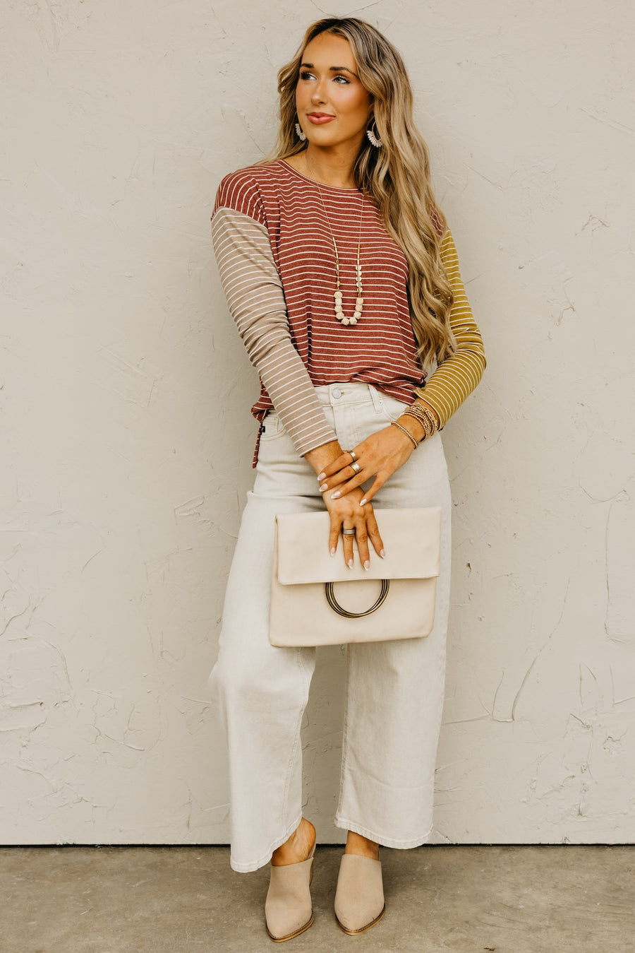 The Siska Striped Color Block Knit Top
