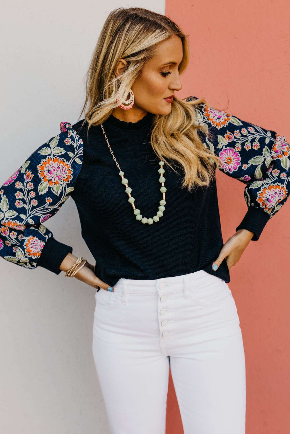 The Omar Mixed Media Sweater Top | MOD Boutique