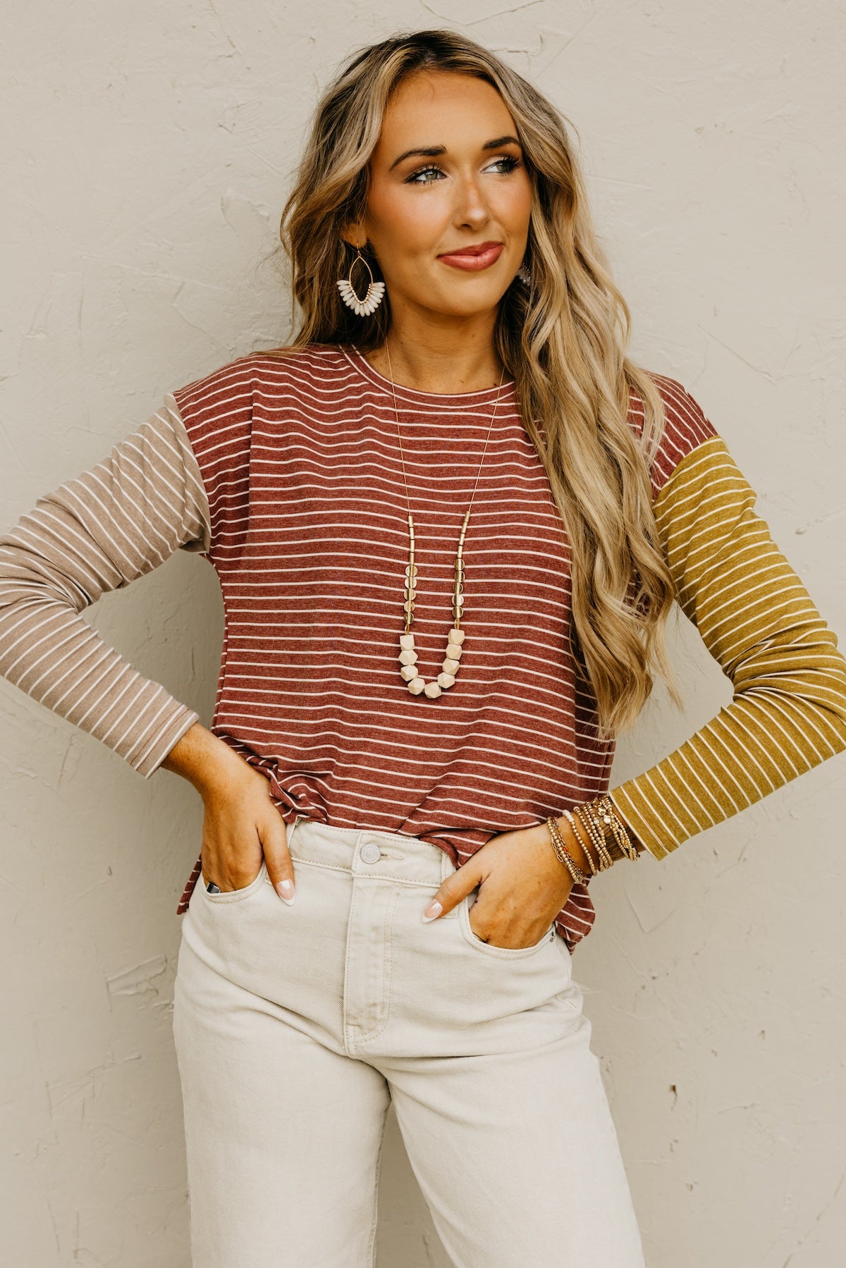 The Siska Striped Color Block Knit Top
