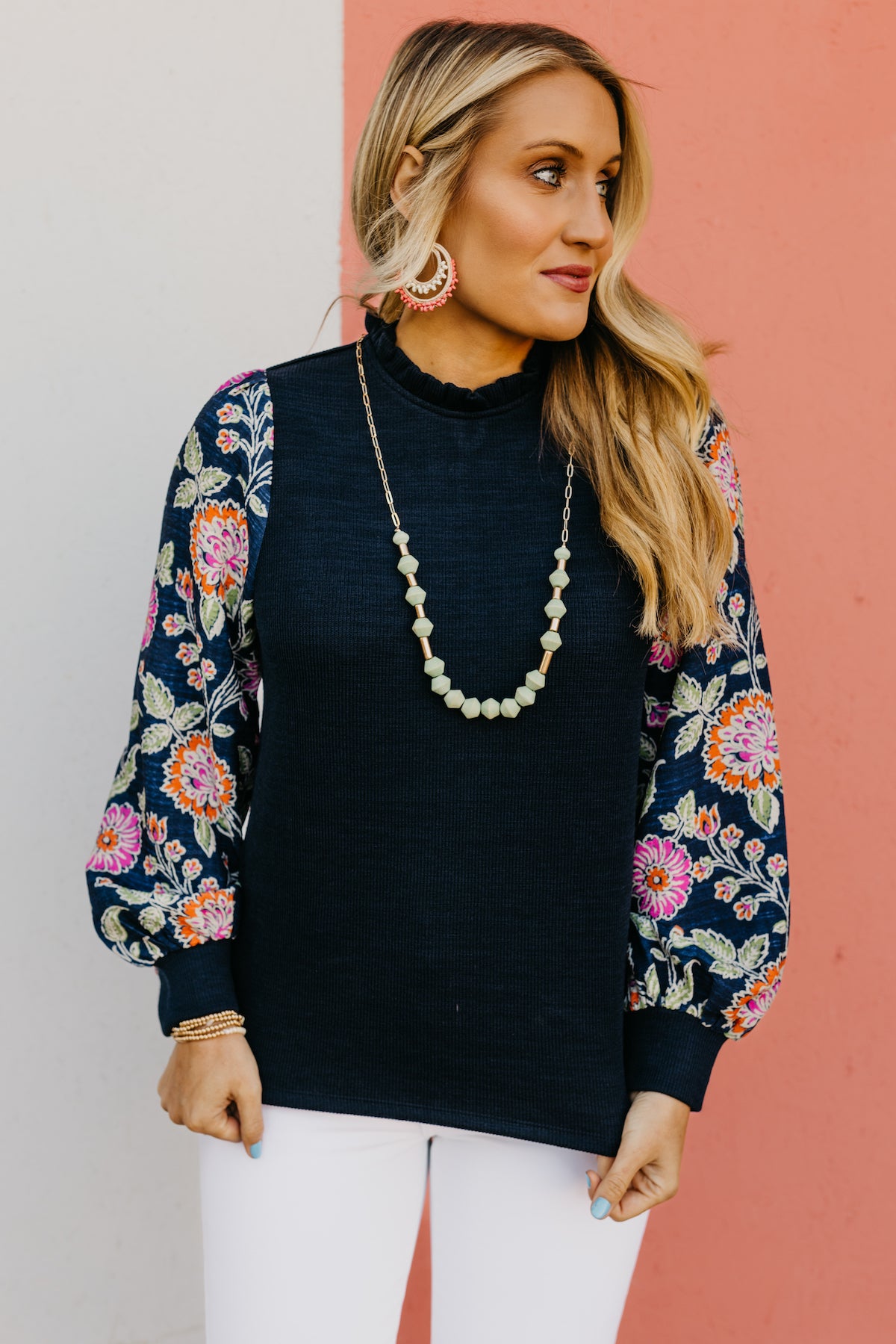 The Omar Mixed Media Sweater Top | MOD Boutique
