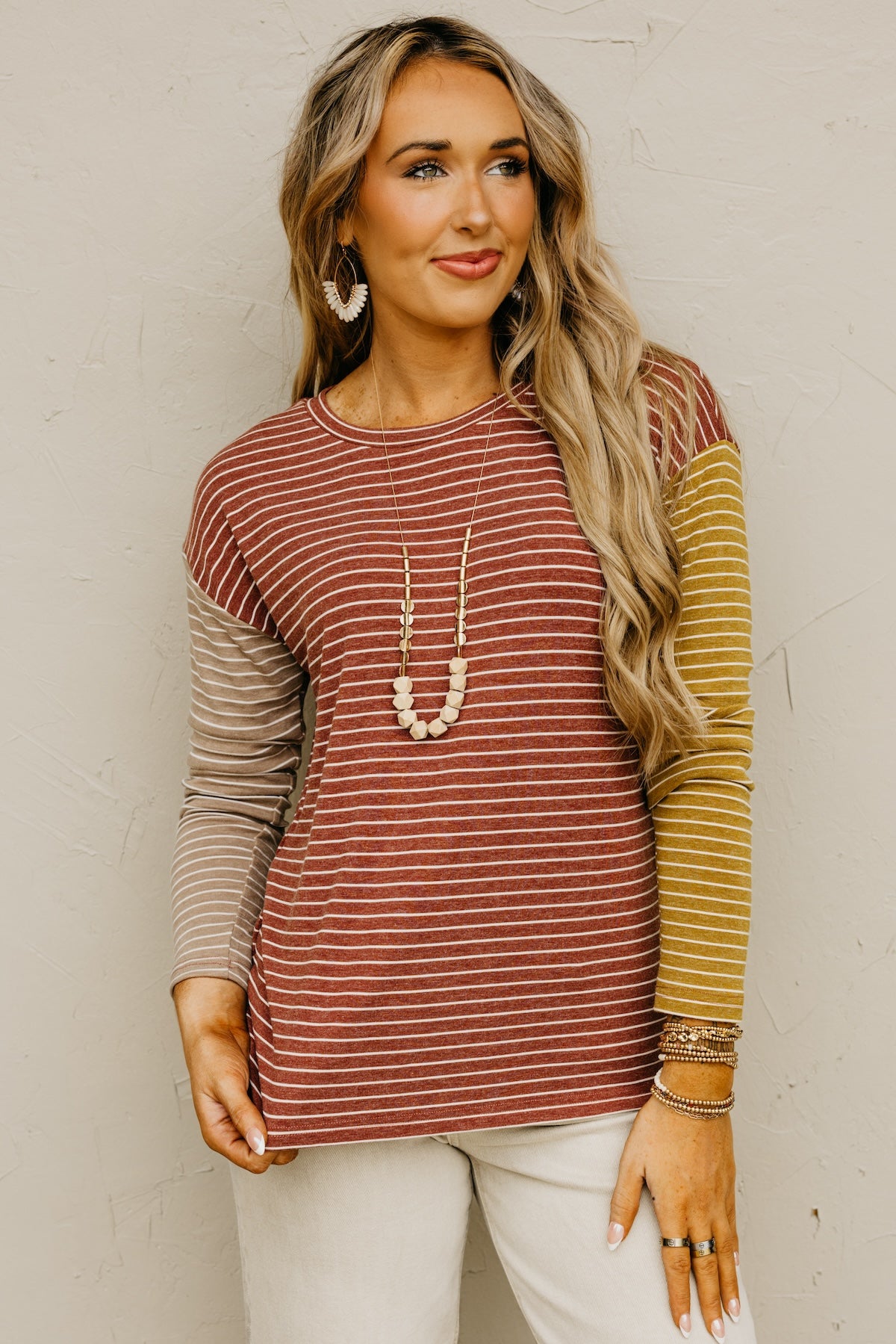 The Siska Striped Color Block Knit Top