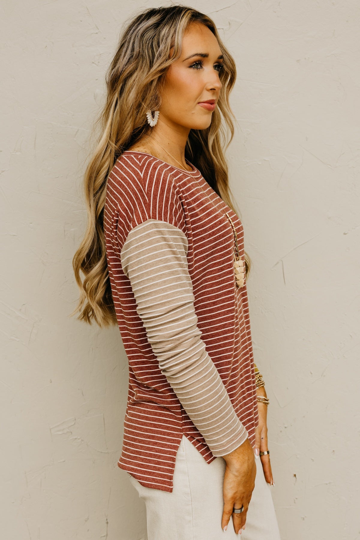 The Siska Striped Color Block Knit Top