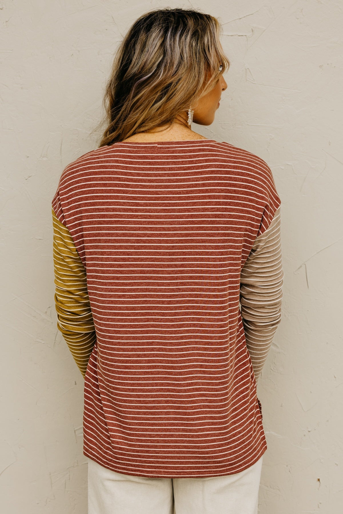 The Siska Striped Color Block Knit Top