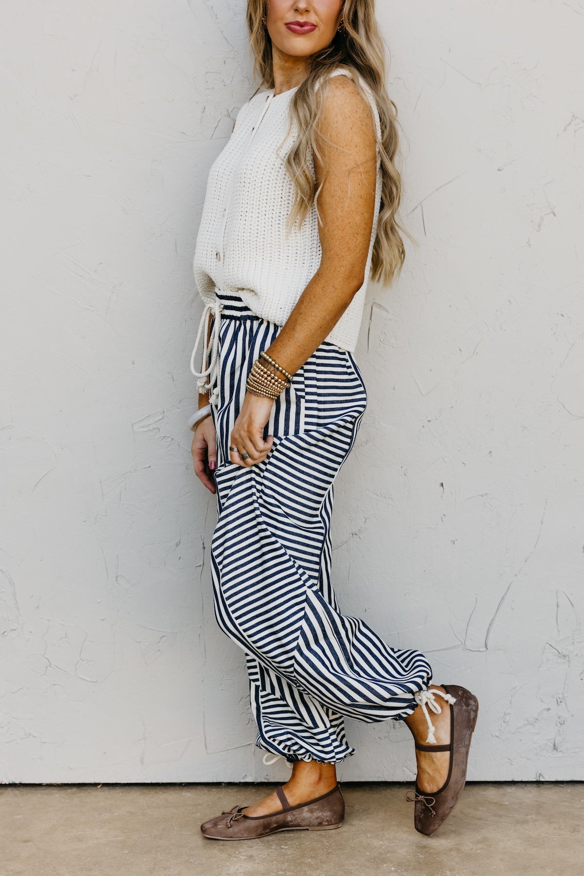The Ella Mixed Stripes Parachute Pants