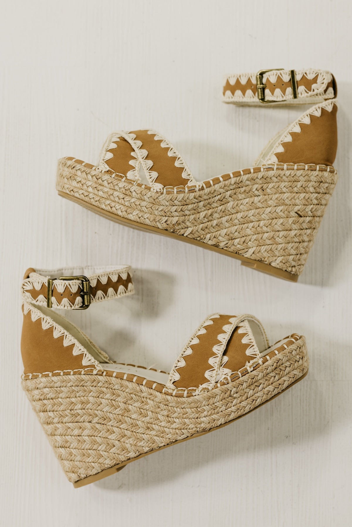 The Essie Embroidered Strap Espadrille Wedge Sandal