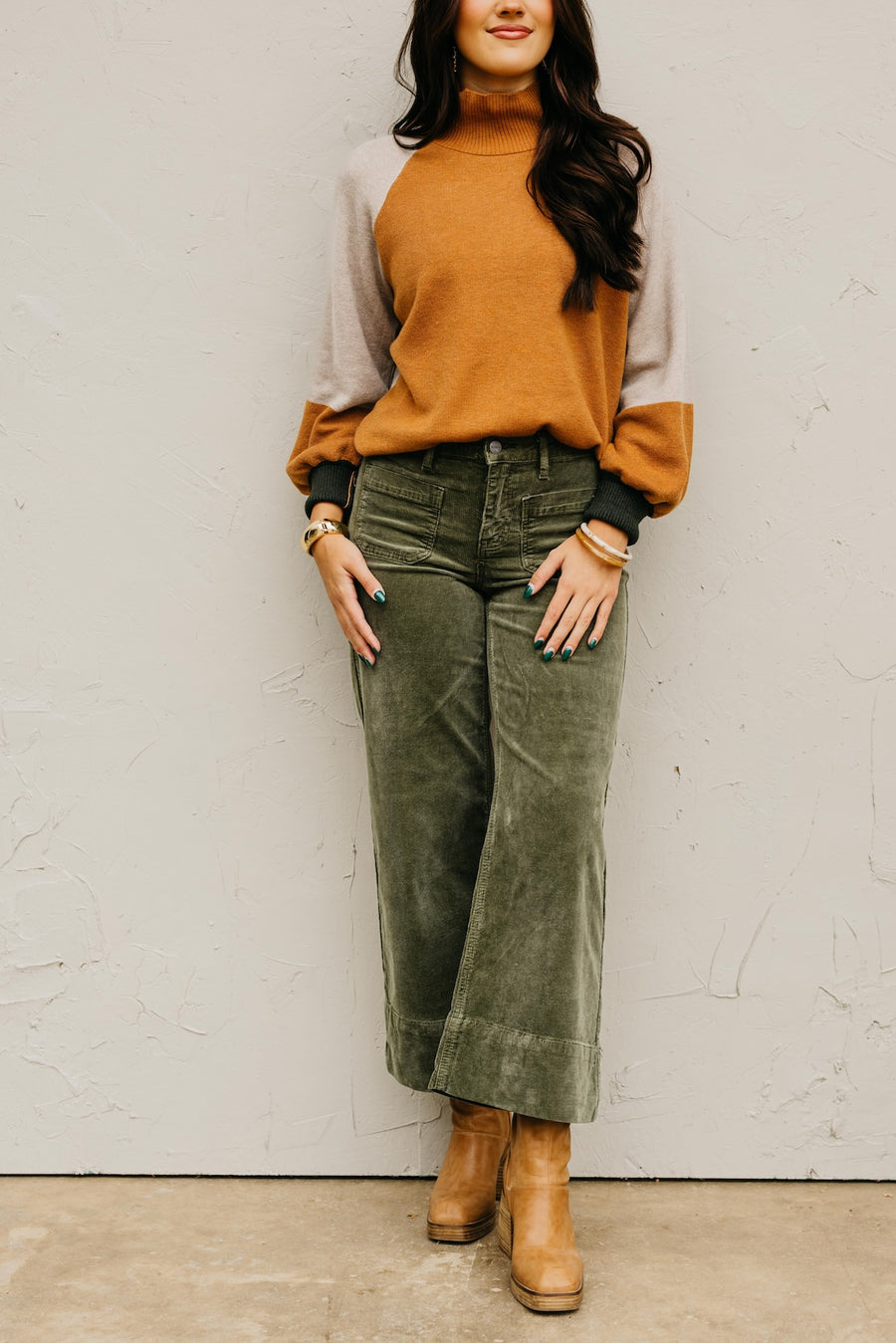 Risen Denim | High Rise Patch Pocket Corduroy Pant