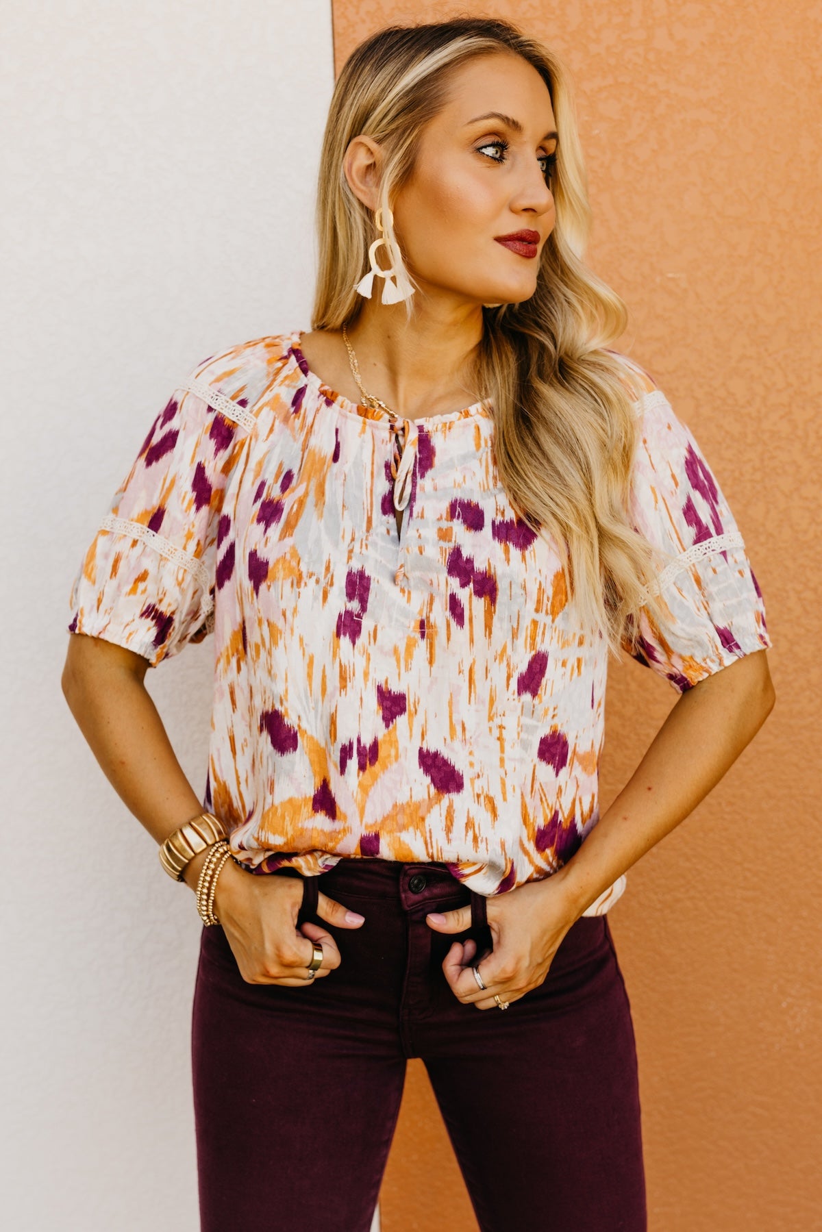 LoveStitch | The Claudia Crochet Trim Blouse